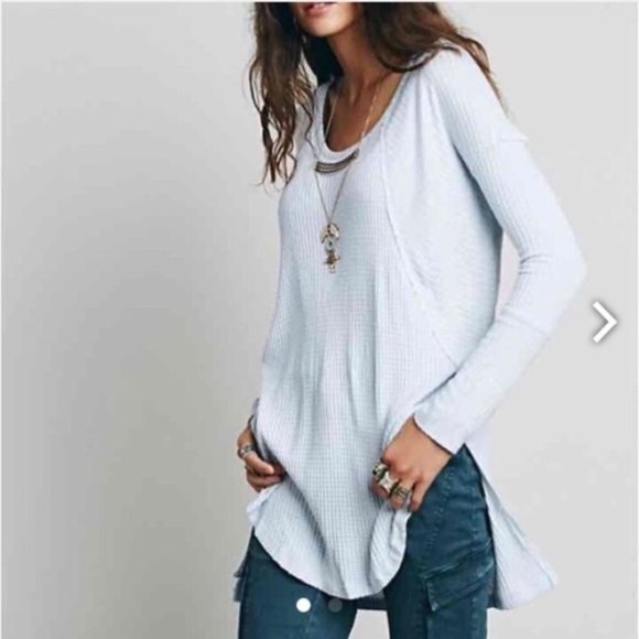 Free People Tops - Free People Light Blue Ventura Thermal Long Sleeve